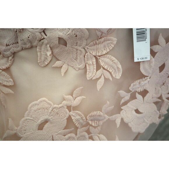 T Tahari FD189506 Women Sz L Pink Harla Lace Embellished Sleeveless Blouse - Picture 9 of 13